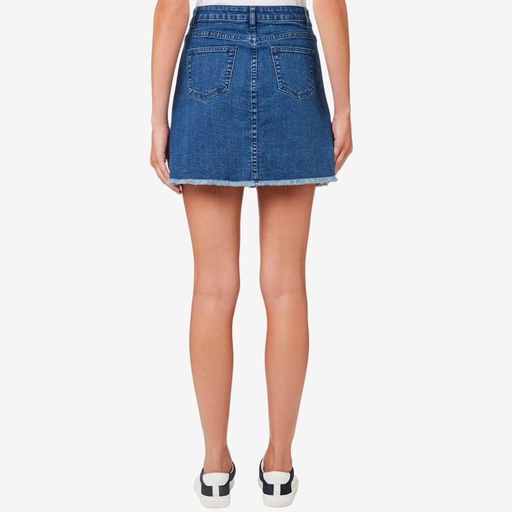 💙SEED HERITAGE denim mini skirt with controlled frayed hem - Picture 3 of 13